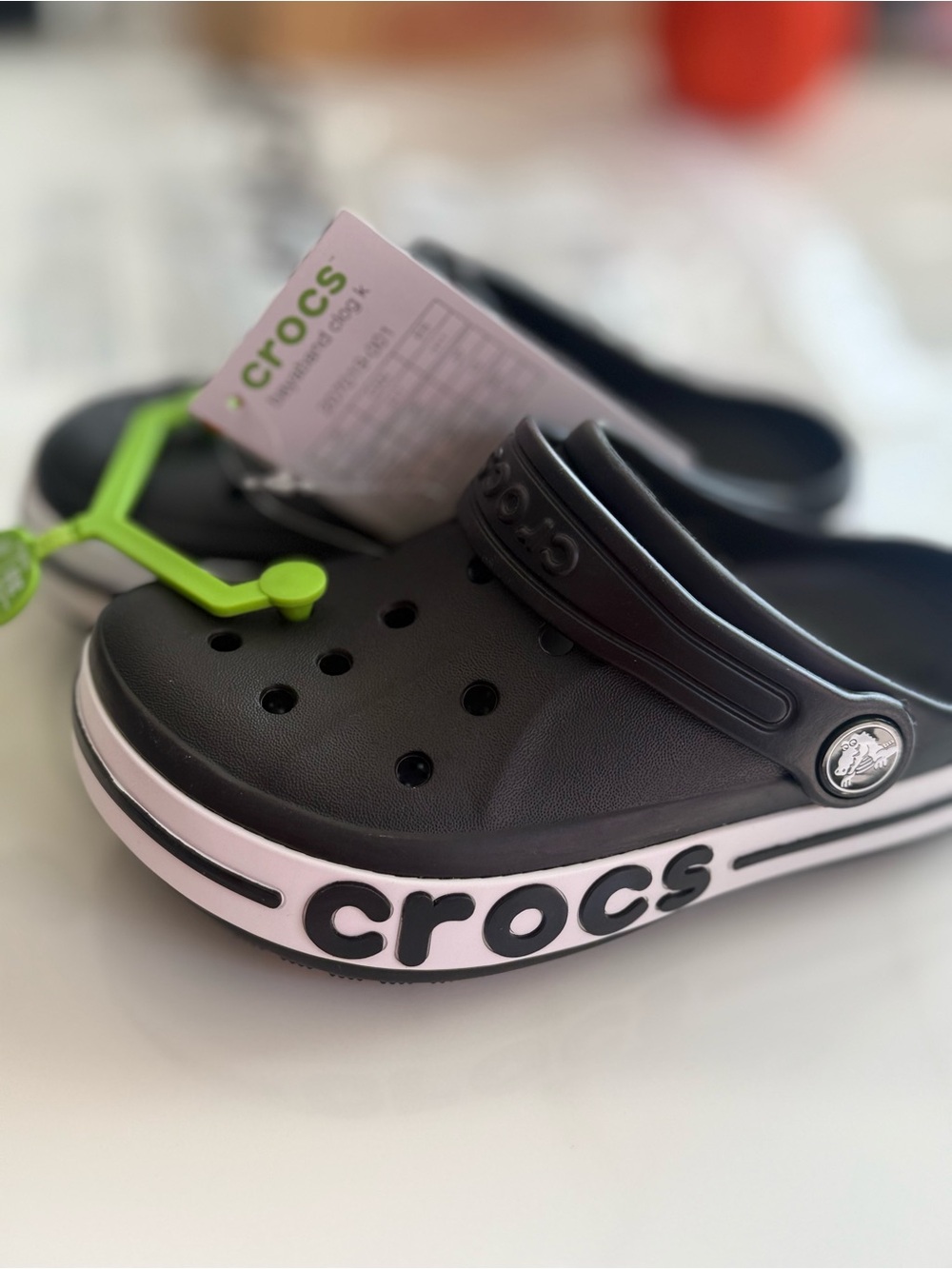 Crocs Kids Bayaband Clog Black / White Slip On Clogs NWT Size C11